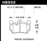 Hawk Porsche / Volkswagen HPS Street Rear Brake Pads - HB502F.606