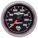 Autometer Sport-Comp II 52mm Full Sweep Electronic 140-280 Deg. F Oil Temperature Gauge - 3656