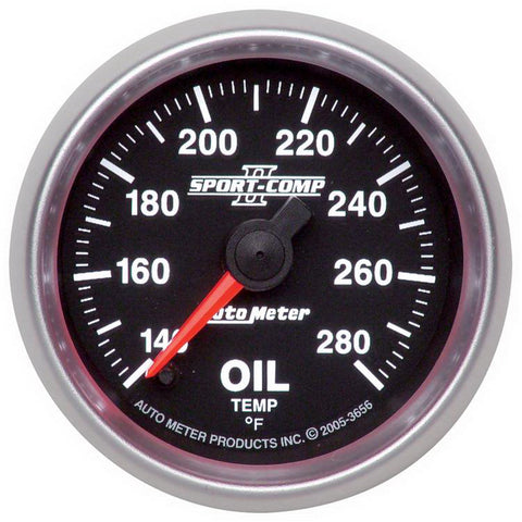 Autometer Sport-Comp II 52mm Full Sweep Electronic 140-280 Deg. F Oil Temperature Gauge - 3656
