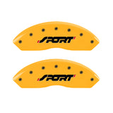 MGP 4 Caliper Covers Engraved Front & Rear SPORT Yellow finish black ch - 10119SSPOYL