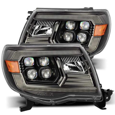 AlphaRex 05-11 Toyota Tacoma NOVA LED Projector Headlights Plank Style Alpha Black w/Actv Light/DRL - 880744