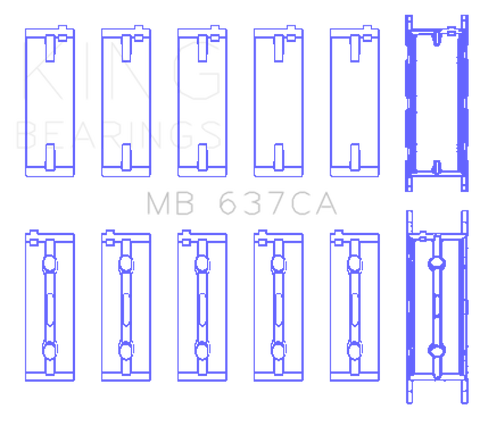 King BMW S85B50A Main Bearing Set (Size .50) - MB637CA0.5