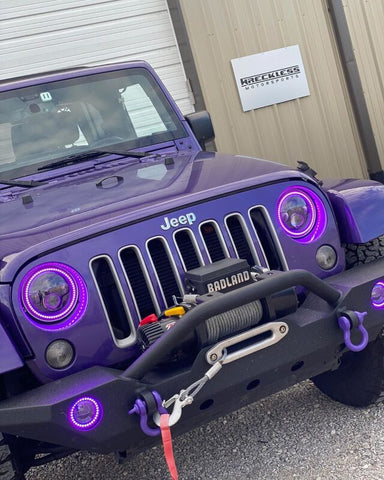 Oracle 7in High Powered LED Headlights - Black Bezel - ColorSHIFT - 5769-330