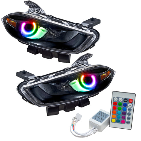 Oracle 13-14 Dodge Dart (HID Style) SMD HL - Black - ColorSHIFT w/ Simple Controller - 7142-504