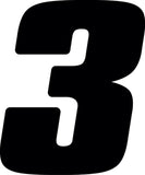 Hardline Dirt Digits 3pk 4 in. - High Gloss Number 3 - Black - DD43B-3