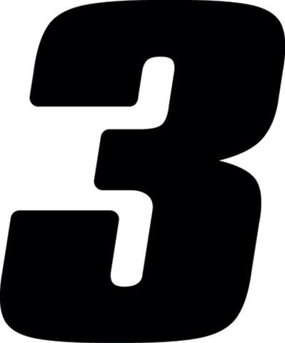 Hardline Dirt Digits 3pk 4 in. - High Gloss Number 3 - Black - DD43B-3