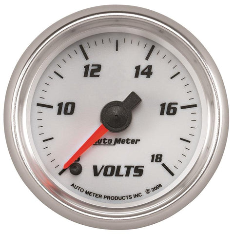Autometer Pro-Cycle Gauge Voltmeter 2 1/16in 18V Digital Stepper Motor White - 19792
