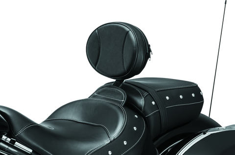 Kuryakyn Plug-N-Go Driver Backrest 14-Up Indian Black Pad, Chrome - 1628