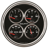 AutoMeter Gauge Quad 5in. 240 Ohm(e) to 33 Ohm(f) Elec Designer Black II - 1211