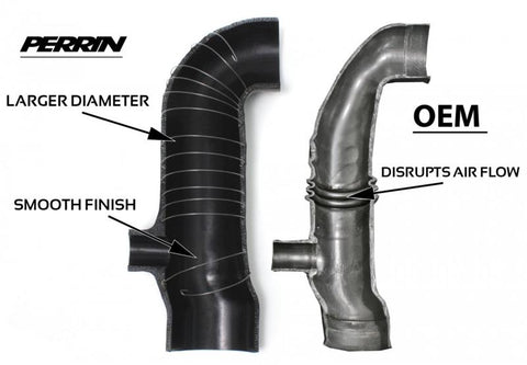 PERRIN 02-07 Subaru WRX / 04-21 STI Turbo Inlet Hose 3in. (For Aftermarket Turbos Only) - Black - PSP-INT-410BK