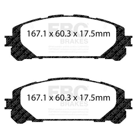 EBC 2020+ Toyota Highlander 2.5L Hybrid Ultimax Front Brake Pads - UD2304