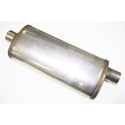 JBA Universal Straight-Through Style 304SS Muffler 18x8x5 2.5in Inlet Diameter Offset/Center - 40-251800