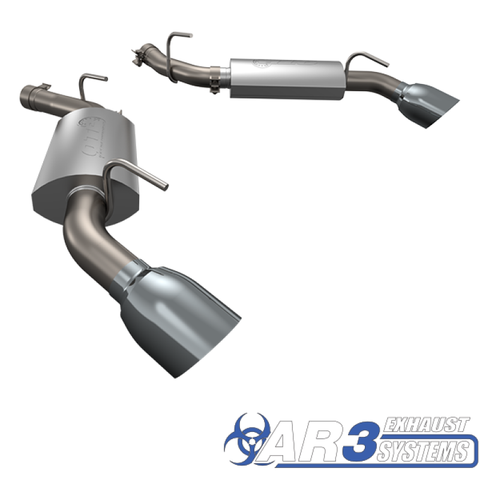 QTP 14-15 Chevrolet Camaro SS 6.2L 304SS AR3 Axle Back Exhaust w/4.5in Tips - 600114