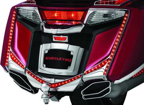 Kuryakyn L.E.D. Vertical Rear Light Strips 12-17 GL1800 Chrome Red Lens - 3237