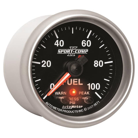 Autometer Sport-Comp II 52mm 0-100 PSI Fuel Pressure Gauge - 3671