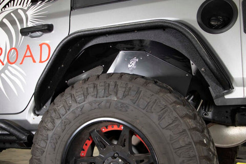 Fishbone Offroad 2018+ Jeep Wrangler JL Rear Pair Aluminum - Black Powdercoat Inner Fenders - FB33130R