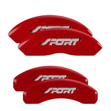 MGP 4 Caliper Covers Engraved Front & Rear No bolts/Sport Red finish silver ch - 10119SSP1RD