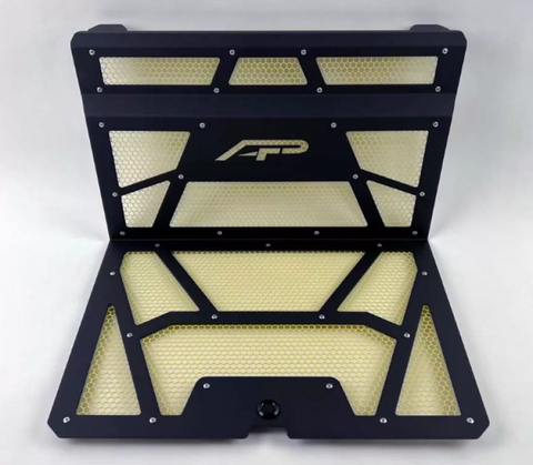 Agency Power 14-18 Polaris RZR Gloss Black/Yellow Vented Engine Cover - AP-RZR-111-FMB-MYLW
