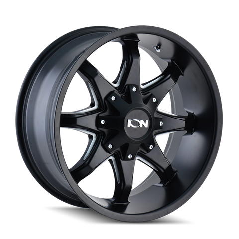 ION Type 181 17x9 / 8x165.1 BP / 18mm Offset / 130.8mm Hub Satin Black/Milled Spokes Wheel - 181-7976M18