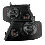 xTune Ford F150 04-08 Amber Crystal Headlights Black Smoked HD-JH-FF15004-AM-BSM - 9030338