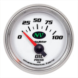AutoMeter Gauge Oil Pressure 2-1/16in. 100PSI Electric NV - 7327