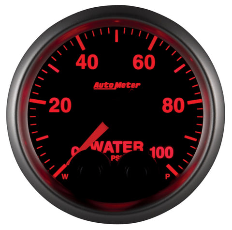 AutoMeter Gauge Water Press 2-1/16in. 100PSI Stepper Motor W/Peak & Warn Elite - 5668