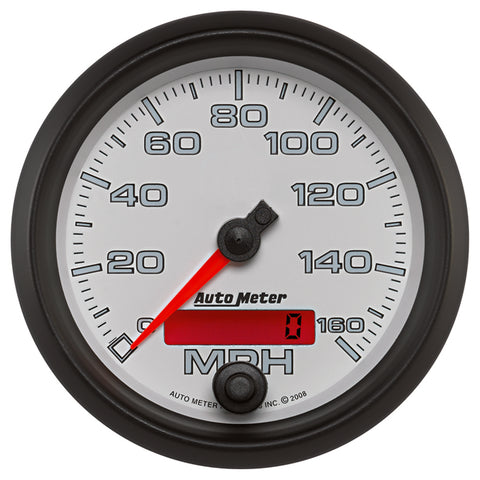 Autometer Pro-Cycle Gauge Speedometer 3 3/8in 160Mph Elec. Programmable White - 19589