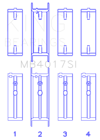 King Engine Bearings GM 231 (3800) V6 (Size STD) Main Bearing Set - MB4017SI