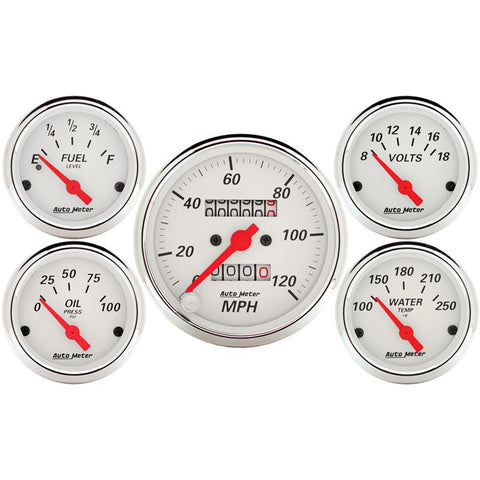 Autometer 5 piece Kit (Mech Speed/Elec Oil Press/Water Temp/Volt/Fuel Level) - 1300