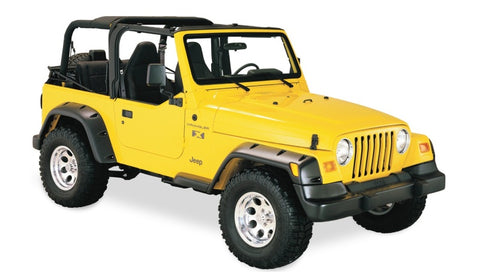 Bushwacker 97-06 Jeep TJ Fender Flares Large Pocket Style Euro Ribicon Conversion Package - Black - 10913-07