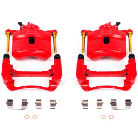 Power Stop 92-96 Honda Prelude Front Red Calipers w/Brackets - Pair - S1598
