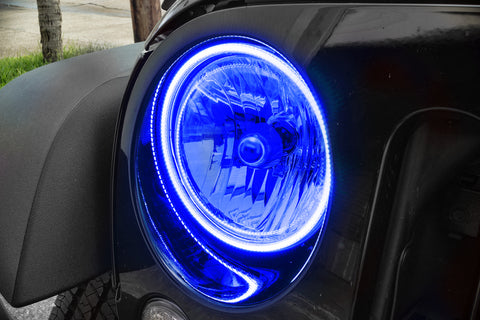 Oracle Jeep Wrangler JK 07-17 LED Waterproof Halo Kit - ColorSHIFT w/ Simple Controller - 3943-504