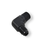 Russell Performance -6 AN to 3/8in NPT 90 Degree Flare to Pipe Adapter (Black) - 660843