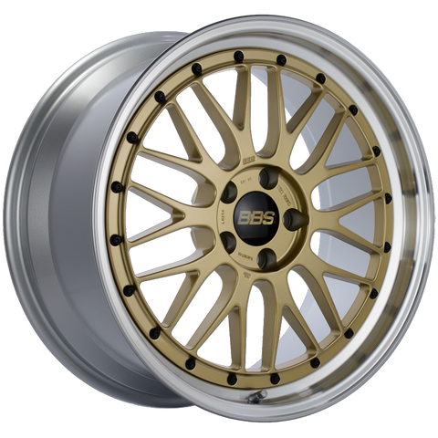 BBS LM 19x9 5x112 ET42 Gold Center Diamond Cut Lip Wheel -82mm PFS/Clip Required - LM250GPK