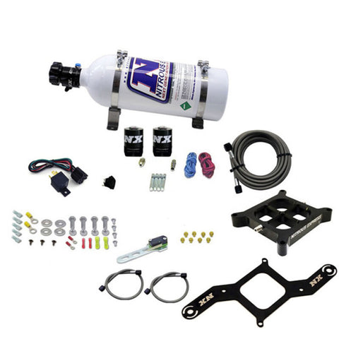 Nitrous Express 4150 Single Entry Billet Crossbar Nitrous Plate Kit (50-300HP) w/5lb Bottle - 63040-05