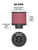 K&N .315/.431 Flange 1 3/8 inch OD 1.5 inch H Clamp On Crankcase Vent Filter - 62-2470
