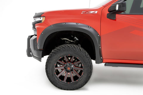 Bushwacker 19-21 Chevrolet Silverado 1500 Pocket Style Flares 4pc - Black - 40927-02