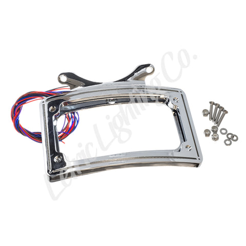 Letric Lighting 12-16 Dyna Switchback Perfect Plate Light Chrome Curved License Plate Frame - LLC-CPPL-C6