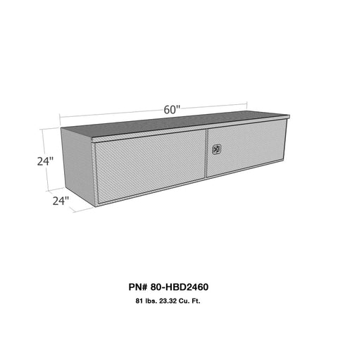 Westin/Brute HD Under Body 24in x 60in Barn Door w/ 3 Part Latch - Aluminum - 80-HBD2460