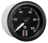 Autometer Stack 52mm 0-100 PSI 1/8in NPTF Male Pro Stepper Motor Oil Pressure Gauge - Black - ST3302