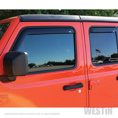 Westin 2018-2019 Jeep Wrangler JL Unlimited Wade In-Channel Wind Deflector 4pc - Smoke - 72-51499