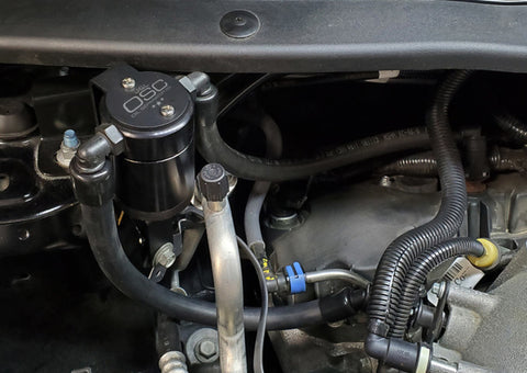 J&L 13-19 Ford Explorer Sport EcoBoost V6 Passenger Side Oil Separator 3.0 - Black Anodized - 3022P-B