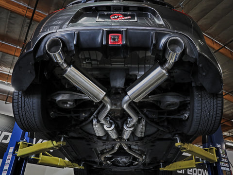 aFe Takeda 09-20 Nissan 370z 2-1/2 IN 304 Stainless Steel Cat-Back Exhaust System w/ Blue Flame Tip - 49-36139-L