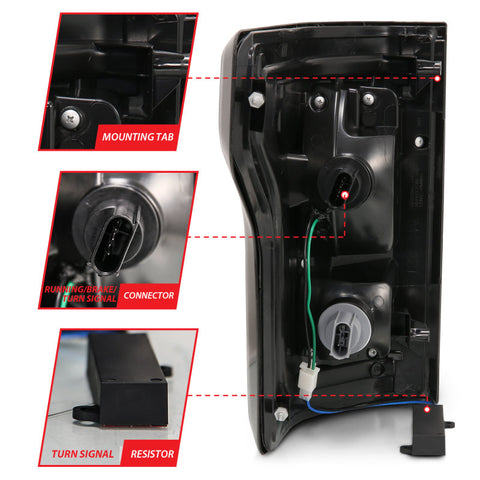 ANZO 2015-2017 Ford F-150 LED Taillights Smoke - 311286