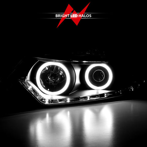 ANZO 2009-2012 Acura TSX Projector Headlights w/ Halo Black (CCFL) (HID Compatible) - 121393