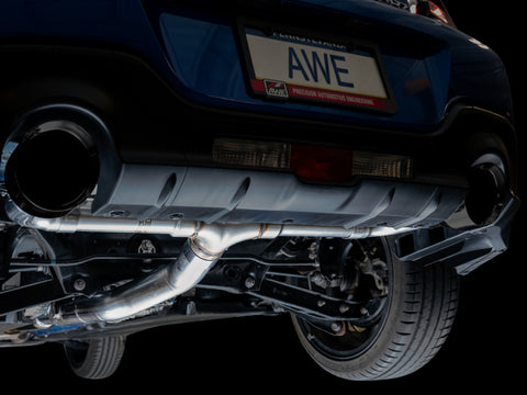 AWE Tuning Subaru BRZ / Toyota GR86 / Toyota 86 Track Edition Cat-Back Exhaust- Diamond Black Tips - 3020-33279