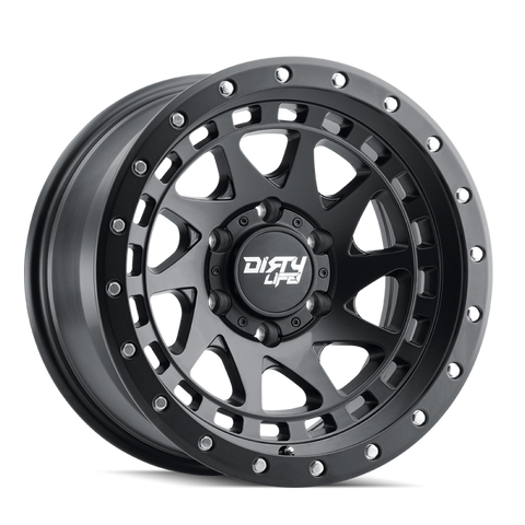 Dirty Life 9311 Enigma Pro 17x9/8x165.1 BP/-12mm Offset/130.8mm Hub Matte Blk Wheel - Beadlock - 9311-7981MB12