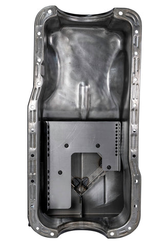 Moroso Ford 351W (w/Front Sump) Kicked Out Road Race Baffled 9qt 8in Steel Oil Pan - 20501