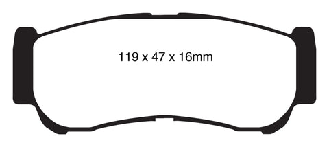 EBC 07-09 Hyundai Santa Fe 2.7 Greenstuff Rear Brake Pads - DP61982