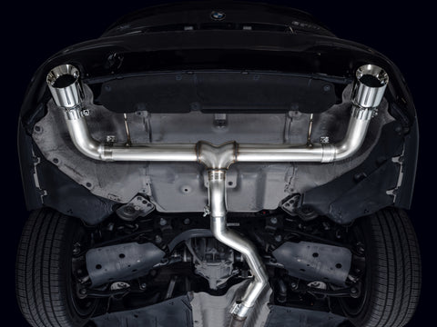 AWE 19-23 BMW 330i / 21-23 BMW 430i Base G2X Track Edition Axle Back Exhaust - Chrome Silver - 3020-32429